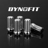 imageDYNOFIT 14mmx15 Wheel Lug Nuts 32x Black M14x15 Lug NutConicalCone Bulge Seat Closed End Long Extended XL Spline with 1 Socket Key Fits 8 Lug Aftermarket WheelsSilver