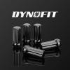 imageDYNOFIT 14mmx15 Wheel Lug Nuts 32x Black M14x15 Lug NutConicalCone Bulge Seat Closed End Long Extended XL Spline with 1 Socket Key Fits 8 Lug Aftermarket WheelsBlack