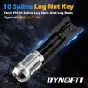 imageDYNOFIT 6 Spline Tuner Lug Nuts Key for Wrench with 34 inch 19mm and 1316 inch21mm Hex Aftermarket Lugnuts Socket Replacement Tool for 12 inch 12x15 12x125 Lug Nut 1 Year WarrantyBlack