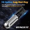 imageDynofit 6 Spline Lug Nuts Socket Key Universal Chrome Spike Key fit Hex 19mmampamp17mmampamp14mm Tool Wrench1PC Sleeve fit Thread M12X1512X12512quot2038quot2410mmx125 Small NutsBlack