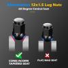 imageDynofit M12x15 Lug Nuts Compatible with Honda Accord Ford Fusion Focus Escape 20062019 Closed End Wheel Nuts for 5 Lug Aftermarket Wheel 20pcs 138quot H 60 Degree Conical Seat ChromeBlack