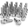 imagedynofit 12x125 OEMStock Wheel Lug Bolts 20pcs ET 28mm Shank 19mm Hex 245 inch Length Solid Chrome Studs Set for 20152022 Jeep Renegade 20182022 Compass 20142022 Cherokee and MoreSilver