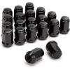 image1220 Black Wheel Lug Nuts Dynofit 20pcs 12x20 Hex 60 Degree Steel Conical Lugnuts for Aftermarket Tuner Durango Journey Viper XJ KJ KK CJ Commander XK ZJ WJ WK Liberty TJ JK Explorer Ezgo Club Car