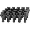 imagedynofit 12x125 OEMStock Wheel Lug Bolts 20pcs ET 28mm Shank 19mm Hex 245 inch Length Solid Chrome Studs Set for 20152022 Jeep Renegade 20182022 Compass 20142022 Cherokee and MoreBlack