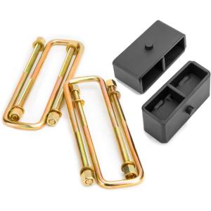 image3 Inch Rear Lift Blocks for Tacoma dynofit Rear Leveling Block Kit Compatible with 20052023 Toyota Tacoma 19992021 Tundra Suspension Lift Block Square Leaf Spring Ubolts Kit Extended Ubolts2 Inch