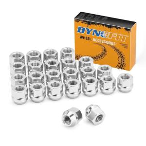 imageDynofit 12mmx15 Open End Lug Nuts for Honda CRV Accord Civic Element Acura 20pcs Zinc M12x150 OpenEnd Bulge Acorn Nuts Compatible with Ford Fusion EscapeAftermarket Lug Nuts fit OEM Steel Rim14x15