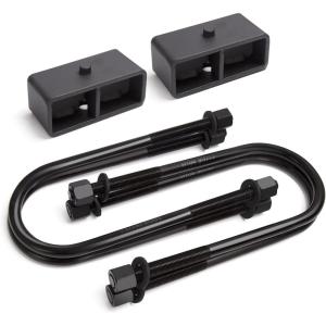 imageDynofit 2 inch Rear Lift Blocks for Ram 1500 2WD 4WD 2quot Rear Leveling Block Kit Compatible with 20022008 Dodge Ram 1500 with 916 Extended Round UBolts Lift Block and Square Leaf Spring Ubolt Kit