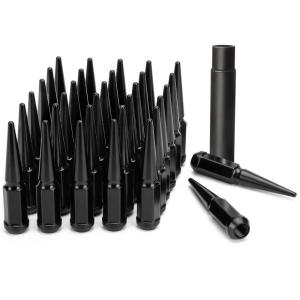imageDynofit 91618 Spike Lug Nuts Compatible with Dodge Ram 1500 2500 3500 19942011 32pcs OnePiece Style Spiked Lug Compatible with Ford F250 F350 19881998 44quot Tall Black Bullet Wheel NutsBlack