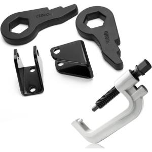 imagedynofit 1quot3quot Torsion Bars Key with Shock Extender Brackets for Chevy GMC Silverado Sierra 1500HD 2500HD 3500HD 20012010 with Torsion Bar Key Removal Tool