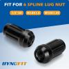 imageDYNOFIT 6 Spline Tuner Lug Nuts Key for Wrench with 34 inch 19mm and 1316 inch21mm Hex Aftermarket Spline Lug Nut Socket Replacement Tool for 12quot 12x15 12x125 Wheel NutsBlack