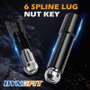 imageDYNOFIT 6 Spline Tuner Lug Nuts Key for Wrench with 34 inch 19mm and 1316 inch21mm Hex Aftermarket Spline Lug Nut Socket Replacement Tool for 12quot 12x15 12x125 Wheel NutsBlack