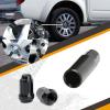 imagedynofit m12x15 Wheel Lug Nuts Black 20pcs2socket Key 12mmx15 Spline Lugnuts Aftermarket Tuner Bundle