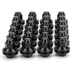 imageDynofit M14x15 Lug Nuts Compatible with Toyota Tacoma 4Runner TundraMag Washer Seat One Piece Design24pcs 1316 Hex Black Wheel Nuts for 2022 Lexus LX600Replace OE 90942A1007 9094201121