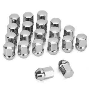 imageDynofit M14x15 Lug Nuts Compatible with Ram 1500 Jeep Dodge 20pcs OnePiece Design Chrome Wheel Nuts for 5 Lug OEM Wheel 78 Hex 60 Degree Conical Seat Studs for Wrangler Grand CherokeeSilver