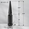 image:imageDynofit M14x15 Black Spike Lug Nuts 32Pcs with 8Pcs Lug Nuts Key Kit