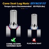 image:imageDYNOFIT 14mmx15 Wheel Lug Nuts 32x Black M14x15 Lug NutConicalCone Bulge Seat Closed End Long Extended XL Spline with 1 Socket Key Fits 8 Lug Aftermarket Wheels Pack of 2Silver
