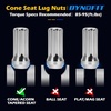image:imageDYNOFIT 14mmx15 Wheel Lug Nuts 32x Black M14x15 Lug NutConicalCone Bulge Seat Closed End Long Extended XL Spline with 1 Socket Key Fits 8 Lug Aftermarket Wheels Pack of 2Black