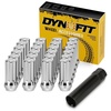 image:imageDYNOFIT 14mmx15 Wheel Lug Nuts 32x Black M14x15 Lug NutConicalCone Bulge Seat Closed End Long Extended XL Spline with 1 Socket Key Fits 8 Lug Aftermarket Wheels Pack of 2Silver
