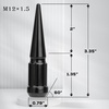image:imageDYNOFIT 12mmx15 Wheel Spike Lug Nuts 4 x M12x15 Lug Nut 335 inch Tall Closed End Nuts Compatible with Acura Honda Chevy Hyundai Toyota Lexus MitsubishiChrome Pack of 2Black