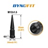 image:imageDYNOFIT 12mmx15 Wheel Spike Lug Nuts 4 x M12x15 Lug Nut 335 inch Tall Closed End Nuts Compatible with Acura Honda Chevy Hyundai Toyota Lexus MitsubishiChrome Pack of 2Black
