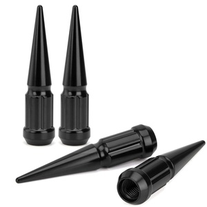 image:imageDYNOFIT 12mmx15 Wheel Spike Lug Nuts 4 x M12x15 Lug Nut 335 inch Tall Closed End Nuts Compatible with Acura Honda Chevy Hyundai Toyota Lexus MitsubishiChrome Pack of 2Black